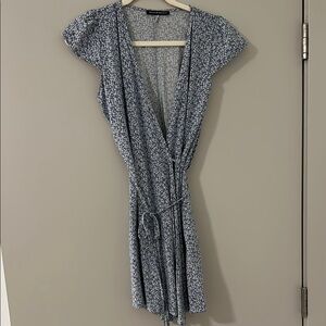 Brandy Melville Blue Flutter Sleeve Mini Sundress